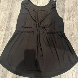 Shein‎ Curve 4XL Womens Black Tank Top Blouse Sleeveless Ties in Front thumbnail 1