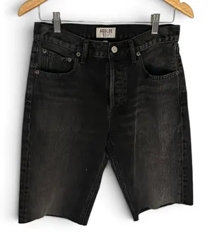 NWOT Agolde high waist Bermuda shorts black 27 thumbnail 1