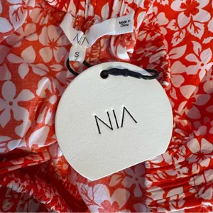 NWT Revolve NIA Open Back Smocked Floral Mini Dress Orange Size S thumbnail 11