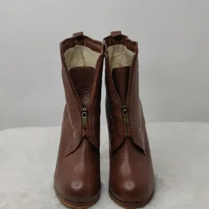 Vintage Y2K Leather heeled Ankle Booties Sz 8 thumbnail 5
