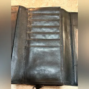 Perry Ellis Black Leather Wallet Sleek Minimalist Design thumbnail 9
