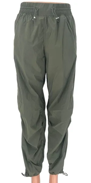 Abercrombie & Fitch YPB Gray Green Parachute Drawstring Windbreaker Pants S thumbnail 1