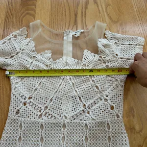 Soiéblu White Lace Dress Medium M Bridal Shower Graduation Rehearsal Dinner Boho thumbnail 5