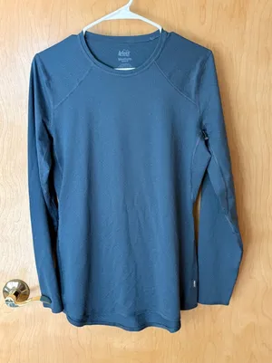 REI Co-op Long Sleeve Top Womens Medium Blue Grey Performance‎ Base Layer 154847 thumbnail 1