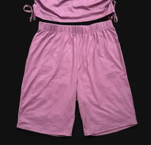 Love Cameron - Rose Pink Ruched Tank & Lounge Shorts Set thumbnail 5