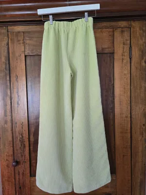 BDG Pale Lime Ribbed Knit Waistband Wide leg Pants Xs thumbnail 2