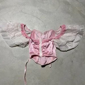 Dollskill Trick N Treats Women's Pink Wired Corset Lace Back Top Size XS Sexy thumbnail 8