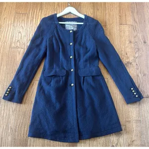 Free People Sargent Military style wool navy peacoat M thumbnail 4
