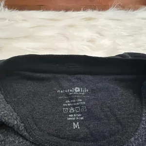 Natural Life Comfy Crewneck Sweatshirt Charcoal Chevron Size M Soft Pocket thumbnail 5