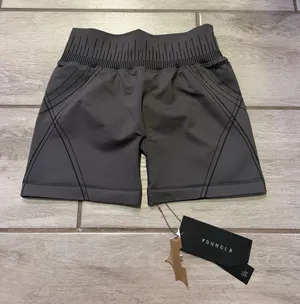 YoungLA Women’s Batman Seamless Shorts Size Medium Charcoal Grey NEW thumbnail 1