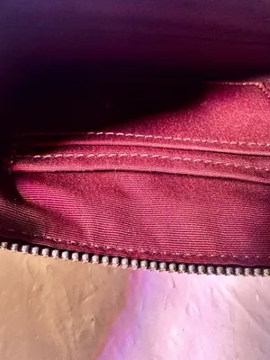 Coach Diagonal Stripe Signature Wristlet - Red, Brown, Cream thumbnail 4
