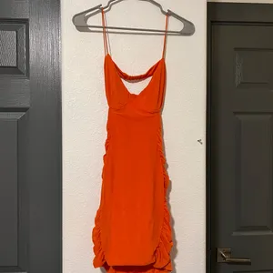 Hello Molly Orange Mini Dress thumbnail 2