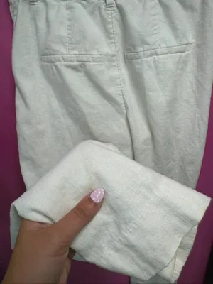 Abercrombie White Wide-Leg Women's Pants thumbnail 4