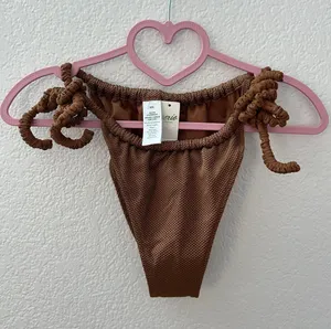 Aerie Brown Cheeky Bikini Bottoms thumbnail 1