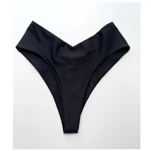 Quince Italian V-Cut High-Leg Bikini Bottom Swim Black Size XS NEW thumbnail 3