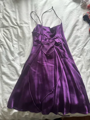 ZARA Purple Satin Mini Dress thumbnail 1
