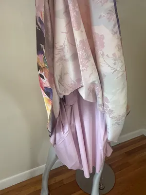 Aidan Mattox Adrianna Pappel Metallic Floral Jacquard Gown Pockets NWT US 6 Flaw thumbnail 8