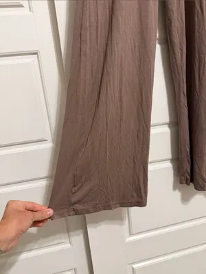 Casual Short-Sleeve Brown Jumpsuit with Drawstring Waist - Size Medium thumbnail 3