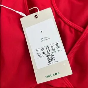 NWT Halara‎ Deep V Neck Racerback 2-in-1 Pocket Flare Mini Casual Dress RED thumbnail 4