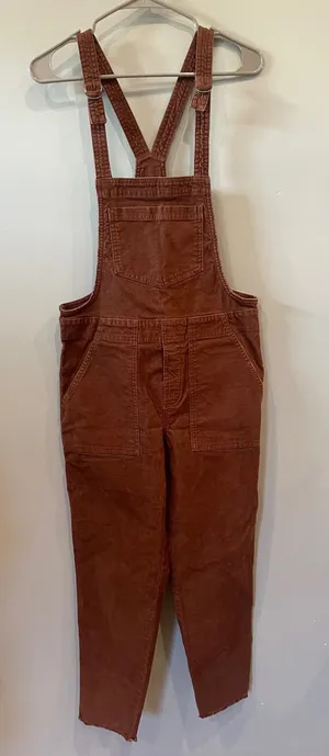 Women’s Corduroy Overalls Jumpsuit in brown by aerie xs thumbnail 1