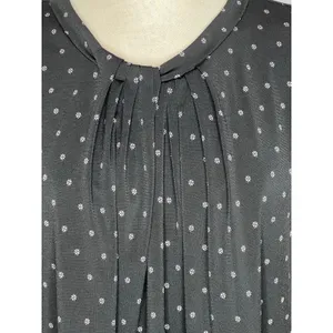 Worthington black/white floral print pleated blouse dressy business casual XL thumbnail 3