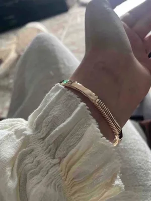 Gold Plated hammered Heart bangle bracelet cuff Stainles Steel Womens jewelry thumbnail 6