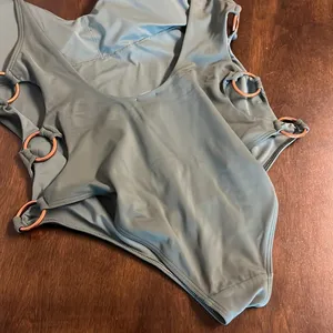 American Eagle Aerie Green Side Ring One Piece Swimwear Swim Medium thumbnail 5