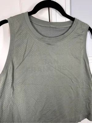 Lululemon swiftly breathe mesh crop tank in sage green San Francisco size 8 thumbnail 2
