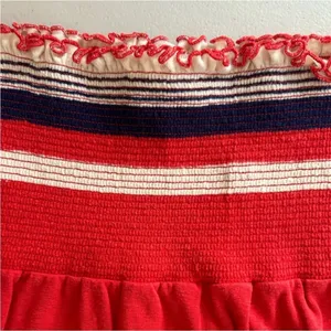 Free People Striped Ruffle Edge Hem Tube Top‎ xs thumbnail 2