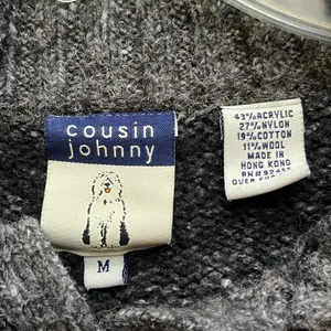 ANTHROPOLOGIE COUSIN JOHNNY Wool Blend Striped Sleeves Gray Sweater Unisex thumbnail 5