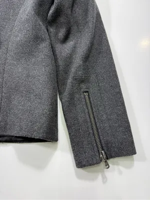 New York & Company Wool Blend Dark Gray Hooded Double-Breasted Pea Coat thumbnail 10