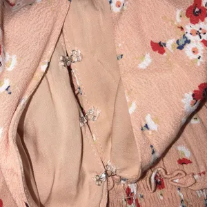 Karlie large peach floral smocked tiered dress thumbnail 4