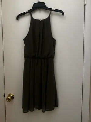 Olive Green Blue Rain Francesca's Sleeveless Mini Dress thumbnail 2