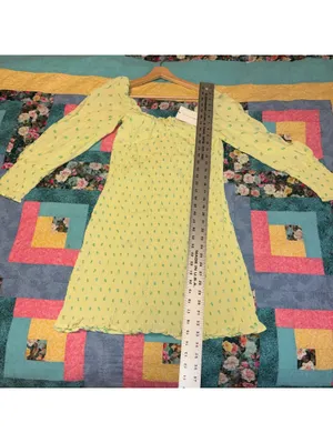 Faithfull The Brand NWT $189 Size M Gombardy Mini Dress Bisset Floral Yellow thumbnail 10