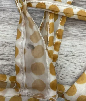 Ikea Gold & White Polka Dot SKYNKE Reusable Shopping Bag Approximately 14"X14.5" thumbnail 5