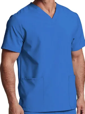 Unisex Landau Essentials V-Neck Large Scrubs Top Shirt Short Sleeves thumbnail 1