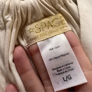 L*SPACE Cream Kenzie Dress Cover up Open‎ Sides Midi Size Large thumbnail 8