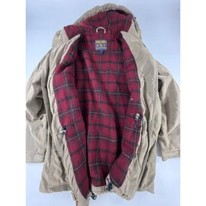 Woolrich John Rich & Bros Womens Khaki Plaid Lined Hooded Field Jacket M 16001 thumbnail 6