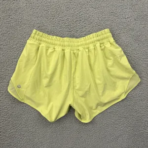 Lululemon Hotty Hot Shorts Low Rise 4" Yellow Vibe Athletic Athleisure Women's 6 thumbnail 2