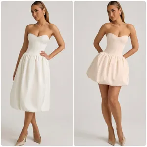 Oh Polly Gloriana Convertible Bow-Detail Bubble Hem Midaxi Dress in Ivory Size 6 thumbnail 2