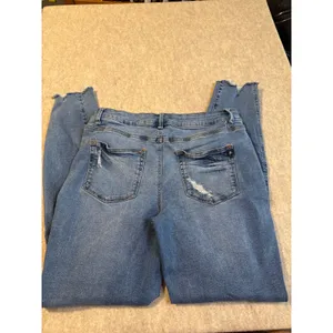 Maurices M. Jeans High Rise Skinny Distressed Button Fly Blue Denim 29x28.5 thumbnail 2