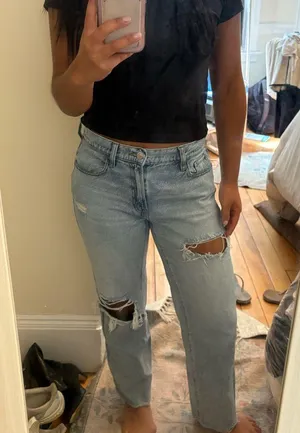 PacSun Light Blue Distressed straight Jeans thumbnail 1