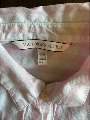 Victoria's Secret Pink Striped Long Sleeve Sleep Shirt/Dress XS thumbnail 5