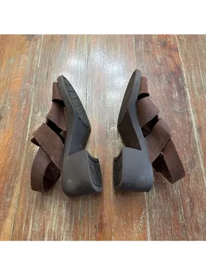 Vintage 90s Y2K Brown Leather Chunky Platform Fisherman Sandals Approx. Size 9 thumbnail 7