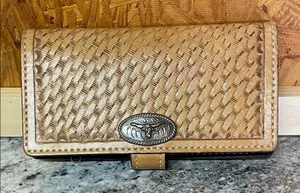 Western Tan and Black Woven Wallet thumbnail 1