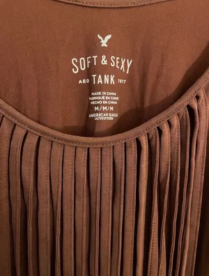 American Eagle Outfitters Rust Fringe Tank Top thumbnail 3