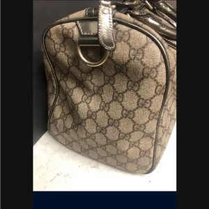 Authentic Gucci Brown and Bronze Supreme GG monogram Boston Bag thumbnail 10