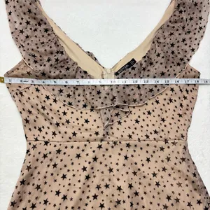 Nasty Gal Cream Mini Sundress with stars Sleeveless Scoop Neck size‎ 4 thumbnail 9