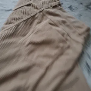 Wide leg corduroy cream color pants size small fits size 2 women's high waist so thumbnail 3