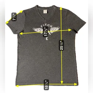 Abercrombie & Fitch Women’s V-Neck Gray T-Shirt Size Small Short Sleeve thumbnail 2